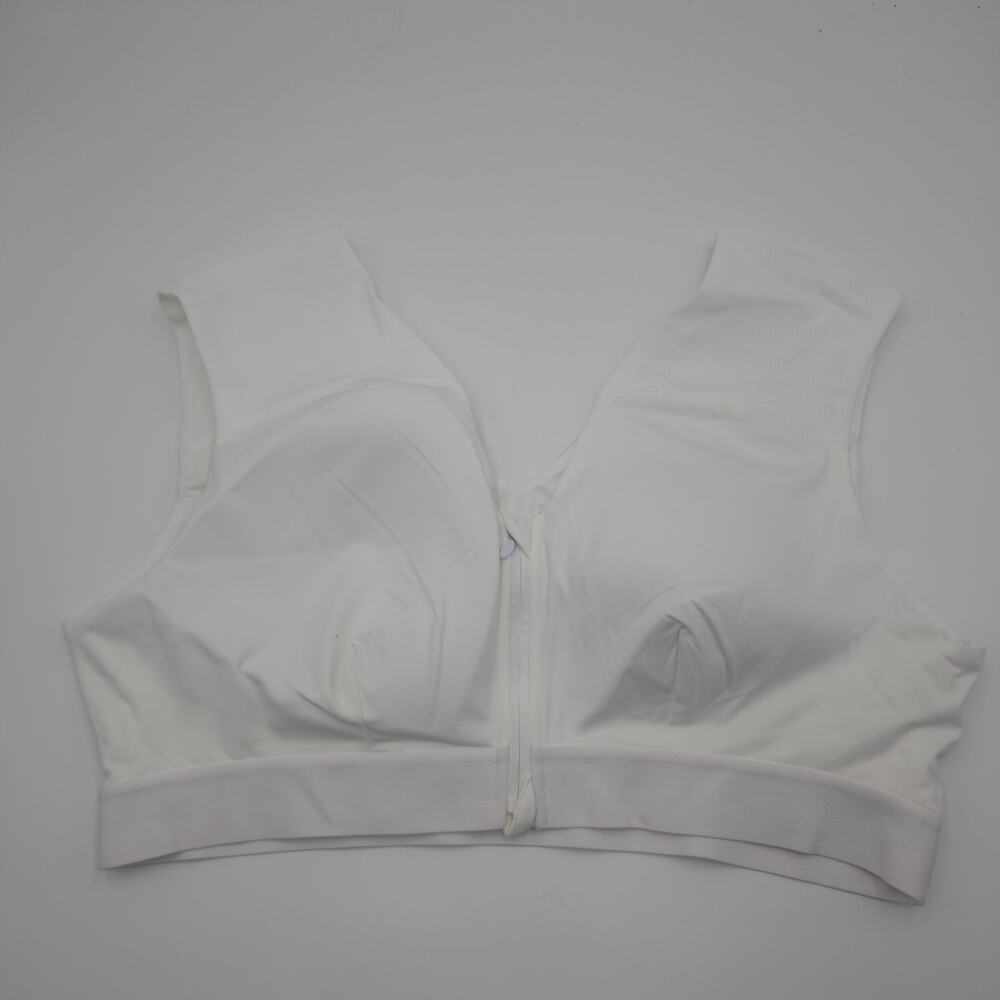Tommie Copper Zip Up Shoulder Support Bra in White Size 3X